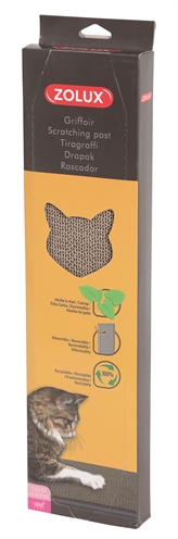 ZOLUX Krabplank karton Met Catnip | Dubbelzijdig & Recyclebaar - Naturel - 44x11,5x3 cm