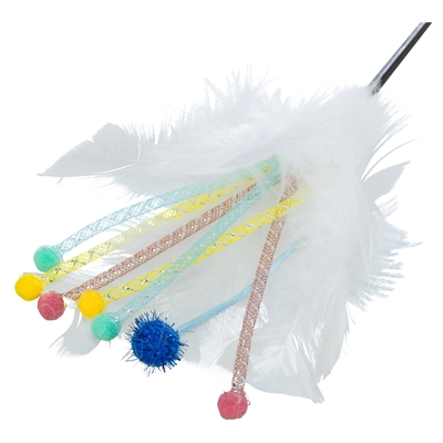 TRIXIE KATTEN SPEELSTOK MET VEREN ASSORTI