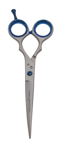 TOOLS-2-GROOM Schaar Sharp Edge 51600C Gebogen Veilig gebogen punt, rubberen grip - RVS - 15,5 cm