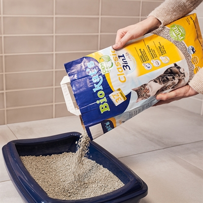 BIOKAT'S Kattenbakvulling CLASSIC Hoog absorptie, 100% natuurlijke klei, stevige klonten - Naturel - 18 L