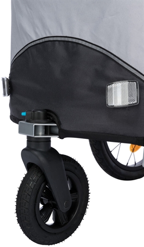 TRIXIE Frontwiel voor fietskar 12794/12796/12798 Opvouwbaar, afgeveerd & 360° zwenkbaar - Grijs - Luchtband