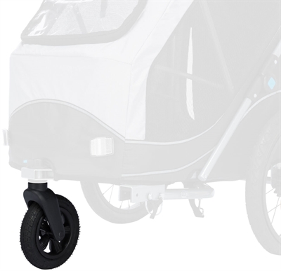 TRIXIE Frontwiel voor fietskar 12794/12796/12798 Opvouwbaar, afgeveerd & 360° zwenkbaar - Grijs - Luchtband