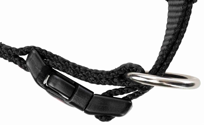 TRIXIE Halsband Premium traploos verstelbaar met kliksluiting - Zwart - 25-40x1,5 cm