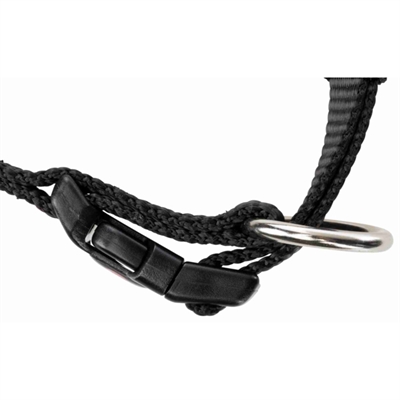 TRIXIE Halsband Premium traploos verstelbaar met kliksluiting - Zwart - 40-65x2,5 cm