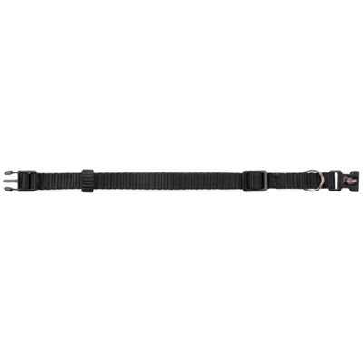 TRIXIE Halsband Premium traploos verstelbaar met kliksluiting - Zwart - 40-65x2,5 cm