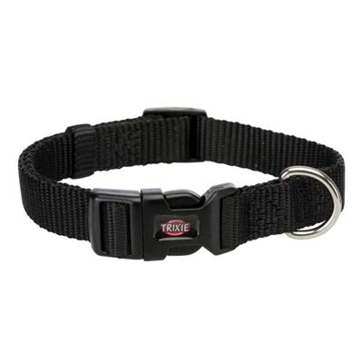 TRIXIE Halsband Premium traploos verstelbaar met kliksluiting - Zwart - 40-65x2,5 cm