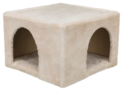 TRIXIE Knaagdierhuis Iglo Pluche met twee ingangen en gevoerd ligplateau - Beige - 36x36x25 cm