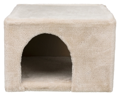 TRIXIE Knaagdierhuis Iglo Pluche met twee ingangen en gevoerd ligplateau - Beige - 36x36x25 cm