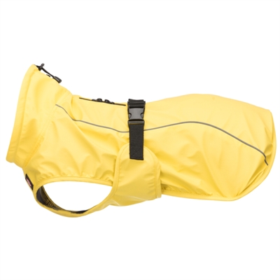 TRIXIE Regenjas Hond Vimy - water- & winddicht, waterdichte rits voor tuig/riem, reflecterende strepen - Geel - Rug 35 cm Buik 34-46 cm
