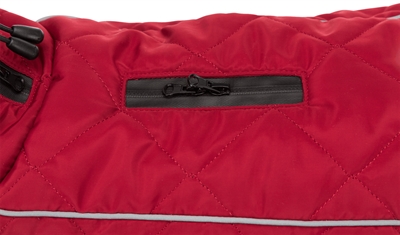 TRIXIE Hondenjas Minot - Gewatteerd fleece, waterdichte ritssluitingen, reflecterend - Rood - Rug 40 cm (Buik 40–64 cm)