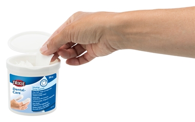 TRIXIE Vingerpads Dentalcare met muntlotion, gebruiksklaar voor kleine huisdieren - 50 st