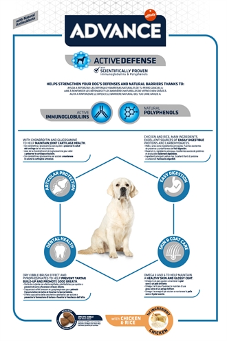 ADVANCE Hondenvoer MAXI ADULT Grote rassen, makkelijk verteerbaar (kip & rijst), taurine - Kip - 14 kg
