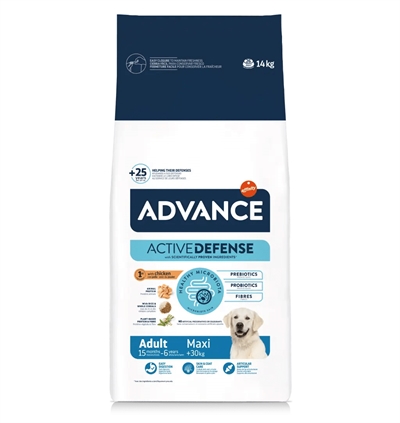 ADVANCE Hondenvoer MAXI ADULT Grote rassen, makkelijk verteerbaar (kip & rijst), taurine - Kip - 14 kg