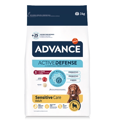 ADVANCE Hondenvoer Sensitive Lamb/Rice Eén dierlijke eiwitbron (lam), rijst voor gevoelige maag & huid - Naturel - 3 kg