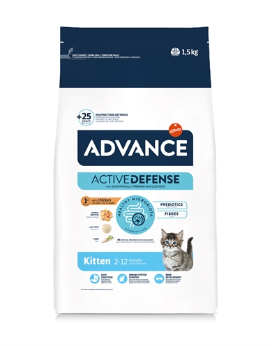 Advance Cat Kitten Puppy / Kitten kip zalm varken kattenvoer droog 1,5 kg