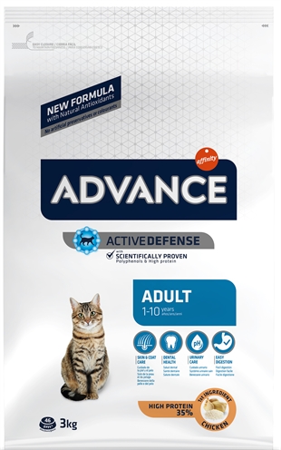 ADVANCE Kattenvoer Cat Adult Chicken/Rice Compleet, licht verteerbaar, ondersteunt huid & vacht - 3 kg