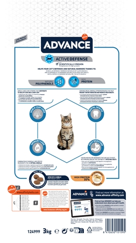 ADVANCE Kattenvoer Cat Adult Chicken/Rice Compleet, licht verteerbaar, ondersteunt huid & vacht - 3 kg