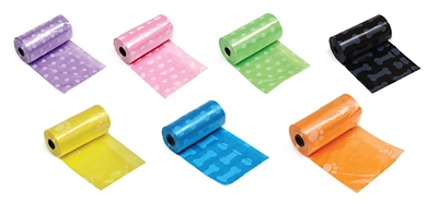 CROCI Poepzakjes Met Print Assorti - 7 prints, leuke kleuren - 14 rollen x 20 stuks