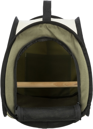 TRIXIE Vervoerstas Vogel - houten zitstok, ventilatiegaas, uitneembare bodemplaat - Groen - 27x32x27 cm