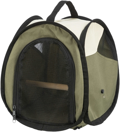 TRIXIE Vervoerstas Vogel - houten zitstok, ventilatiegaas, uitneembare bodemplaat - Groen - 27x32x27 cm