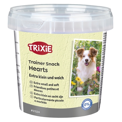 TRIXIE Beloningssnoepjes Trainer Snack Mini Hartjes Extra klein & zacht - Kip, Lam & Zalm - Multikleur - 200 g