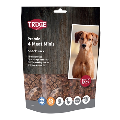 TRIXIE Premio Superfoods beloningssnoepjes Kip/Eend/Rund/Lam 87% vlees, glutenvrij, met superfoods - 4x100 g