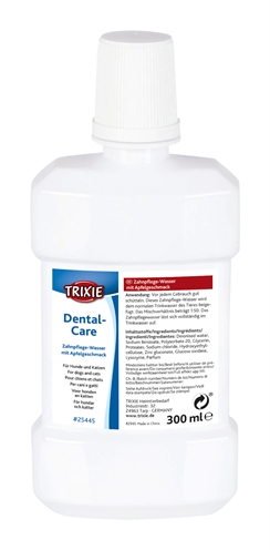 TRIXIE Gebitsverzorgend mondwater voor hond & kat | Mengt in drinkwater 1:50, voorkomt schadelijke bacteriën - Appelaroma - 300 ml
