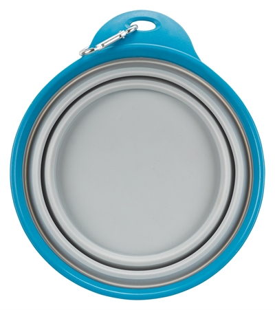 TRIXIE Voerbak/Drinkbak Reis Stevige Rand Siliconen Opvouwbaar Vormvast - Assorti - 1 L / 18 cm