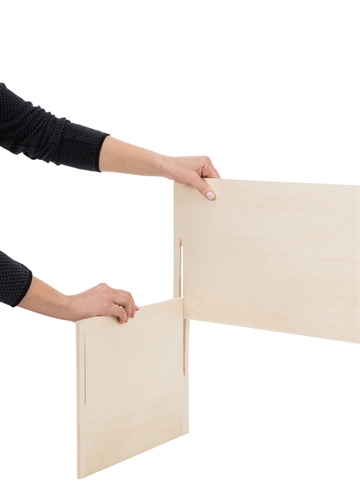 TRIXIE Graafbak voor konijnen Hout/Plexi met zichtvenster, 2 ingangen, houdt zand binnenboord - Naturel - 58×38×30 cm