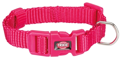 TRIXIE Halsband hond Premium traploos verstelbaar, kliksluiting, O-ring - Fuchsia - 15-25 x 1 cm