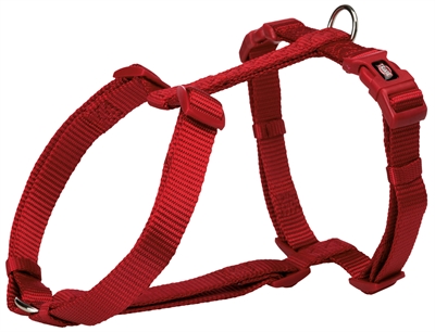 TRIXIE Hondentuig Premium H-Tuig - Traploos verstelbaar, kliksluiting, O-ring - Rood - 42-60 x 1,5 cm