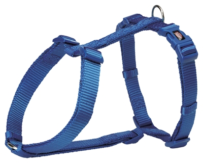 TRIXIE Hondentuig Premium H-Tuig | Traploos verstelbaar, kliksluiting, O-ring - Royal Blauw - 30-44 x 1 cm (XS-S)