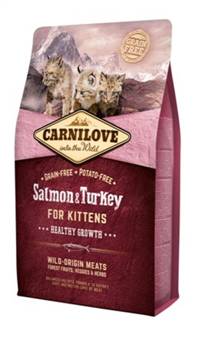 CARNILOVE Kattenvoer Salmon/Turkey Kitten Graanvrij, hoog vleesgehalte, holistisch - 2 kg