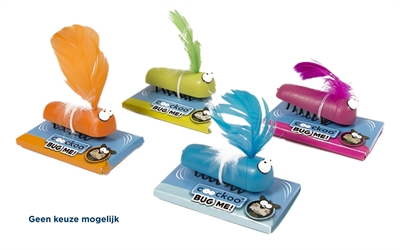COOCKOO Kattenspeeltje BUG ME! Onvoorspelbare bewegingen, kleurige veren, activerend - Assorti - 1 st.