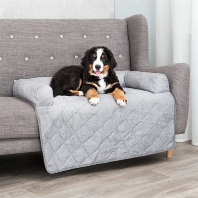 TRIXIE Sofa Mand Nero hondenbed & meubelbeschermer met rug- en zijleuningen, afneembare hoes - Grijs - 70x90 cm