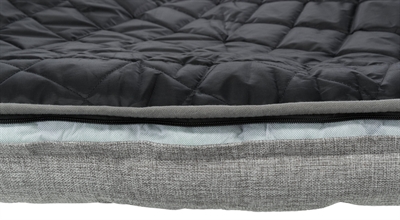 TRIXIE Hondenbed Sofa Bed Nero 2‑in‑1 meubelbeschermer met rug- & zijleuningen, afneembare hoes - Grijs - 90x90 cm