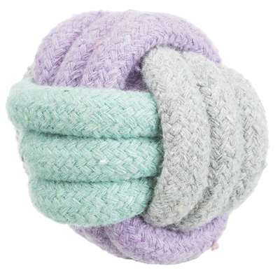 TRIXIE Junior knoopbal touw Puppy speelbal katoen/polyester Zacht & gebitsverzorgend - 6 cm