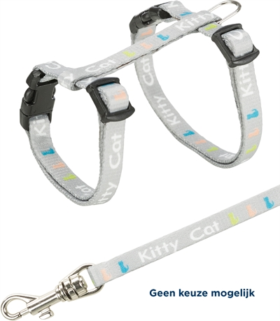TRIXIE Tuigje voor kittens Junior Kitty Cat verstelbaar met kliksluiting en riem - Assorti - 21-33 x 0,8 cm