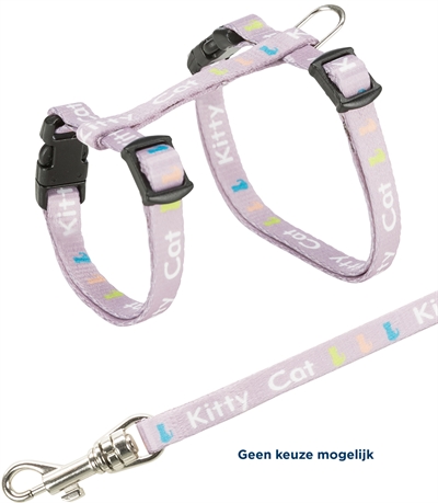 TRIXIE Tuigje voor kittens Junior Kitty Cat verstelbaar met kliksluiting en riem - Assorti - 21-33 x 0,8 cm