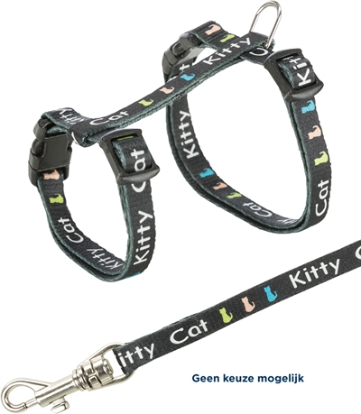 TRIXIE Tuigje voor kittens Junior Kitty Cat verstelbaar met kliksluiting en riem - Assorti - 21-33 x 0,8 cm