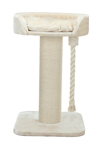 TRIXIE Krabpaal Klara XXL Extra dikke sisal, massieve bodemplaat, mandje met kussen - Crème - 60x60x100 cm