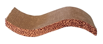 MERKLOOS Krabplank Wave Karton Golf-vorm met kattenkruid & print - naturel