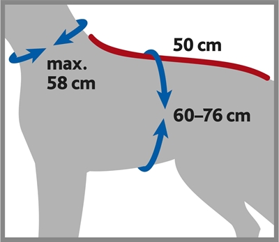 TRIXIE Badjas hond Badstof 50 cm Sneldrogend, beschermt tegen onderkoeling - Grijs - M