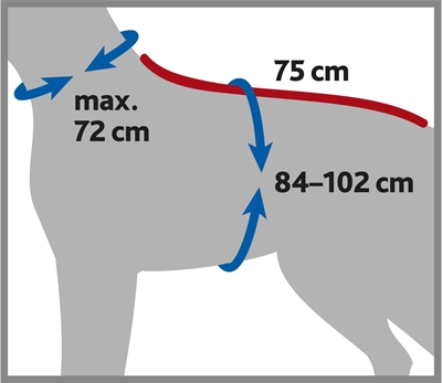 TRIXIE Badjas Hond Badstof 75 cm Sneldrogend & beschermt tegen onderkoeling, verstelbare wijde kraag - Grijs - XL