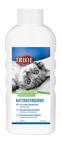 TRIXIE Geurverdrijver kattenbak SIMPLE'N'NCLEAN - Verwijdert onaangename geurtjes | Verfrist de ruimte - Lentefris - 750 g