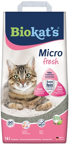 BIOKAT'S Kattenbakvulling MICRO FRESH SUMMERBREEZE Zeer fijn, klontvormend, 300% absorptie - Zomergeur - 14 L