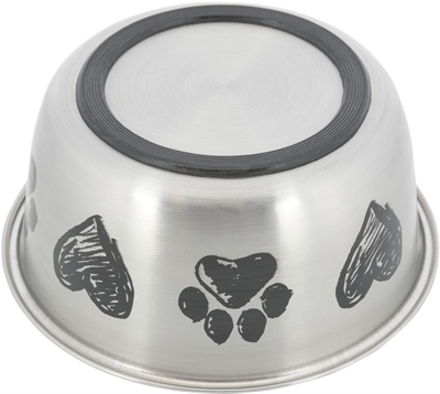 TRIXIE VOERBAK HOND PRINT SCHETS HART POOTJE GEPOEDERCOAT