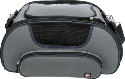 TRIXIE Hondentas Vliegtuigtas WINGS voor cabine, vormvast EVA & meervoudige openingen - Grijs/Blauw - 46x28x23 cm