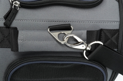 TRIXIE Hondentas Vliegtuigtas WINGS voor cabine, vormvast EVA & meervoudige openingen - Grijs/Blauw - 46x28x23 cm