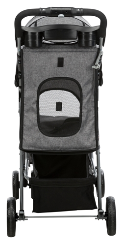 TRIXIE Hondenbuggy Inklapbaar Eénhandig bediend, 4-wiel stabiliteit & parkeerremmen - Grijs - 47x80x100 cm, tot 11 kg